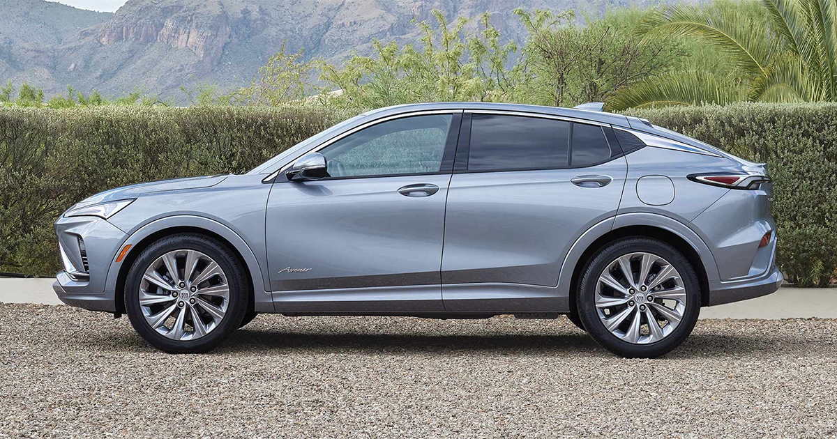2025 Buick Envista Avenir trim in silver featuring premium exterior styling and design elements