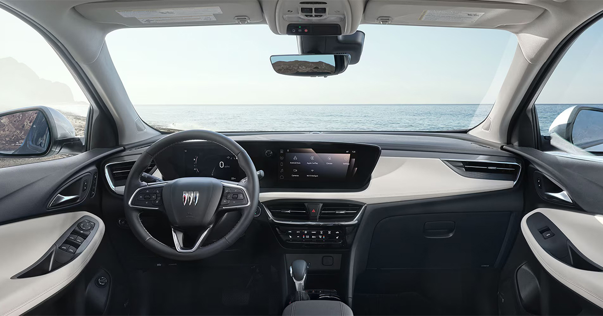 2026 Buick Encore GX interior dashboard featuring modern infotainment technology and premium cabin design