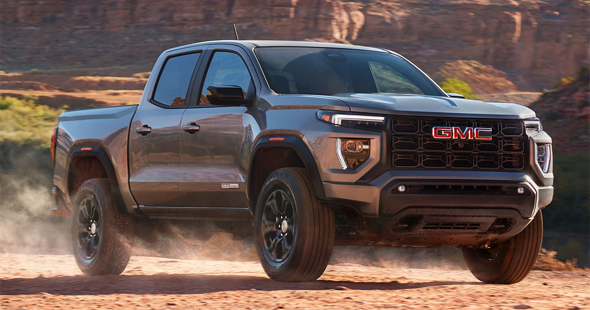 2025 GMC Canyon pickup truck demonstrating off-road capability and towing performance