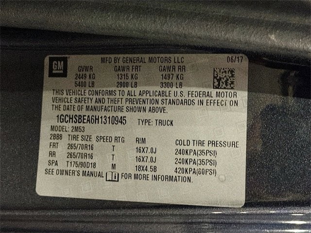 2017 Chevrolet Colorado 2WD WT